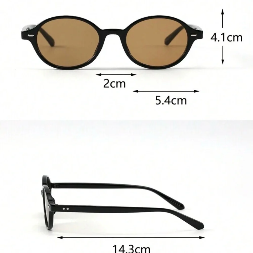 Mocha Brown Frame Green Lens Oval Sunglasses